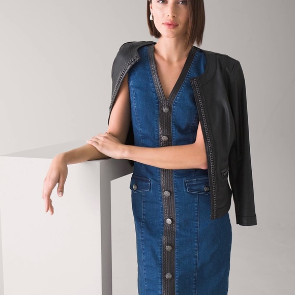 ⭐️NEW⭐️White House Black Market (WHBM) Sleeveless Denim Dress - Picture 3 of 12